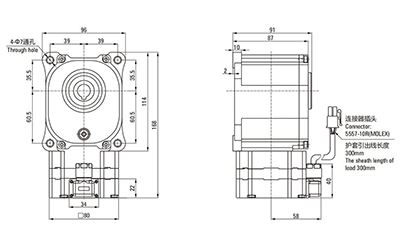 80mm 120W Brushless DC Right Angle Gearmotor