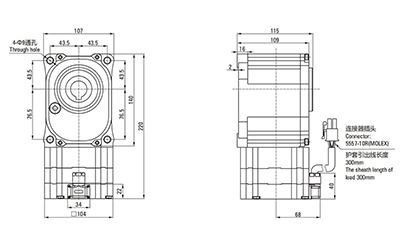 104mm 400W Brushless DC Right Angle Gearmotor