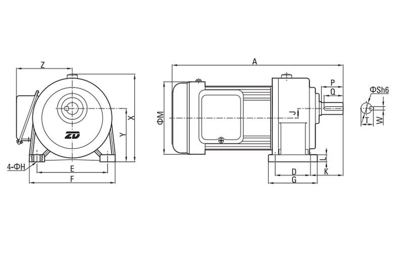 100W/750W Small AC Gear Motor
